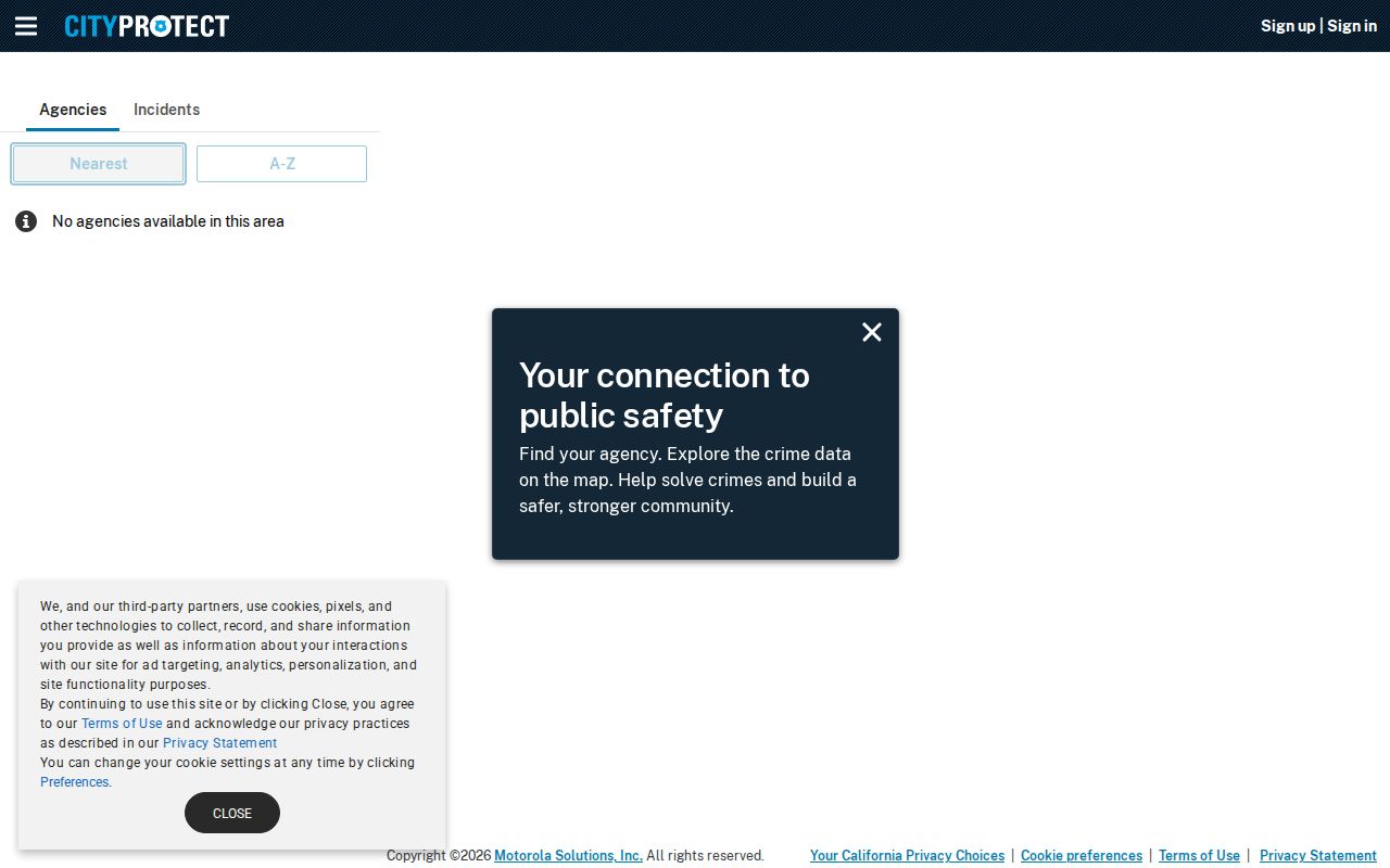 CityProtect incident map used for Leesburg Police incidents